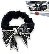 Hugwits Car Rearview Mirror Cover, Cute Elastic Plush Rear View Mirror Protector with Bow, Cute V...