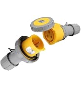 1Set Waterproof Industrial Connector Plug Socket, 3Pin 16A/32A 110V-130V 2P+E 4H IP67 Waterproof ...