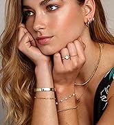 17IF 24Pcs Silver Gold Jewelry Set for Women 12 Pcs Rings 4 Pcs Necklace 14 Pcs Bracelet and...