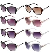 DragonflyDreams 4 Pcs Women Large Sunglasses, UV 400 Glasses Oversized Classic Trend Ladies Sungl...