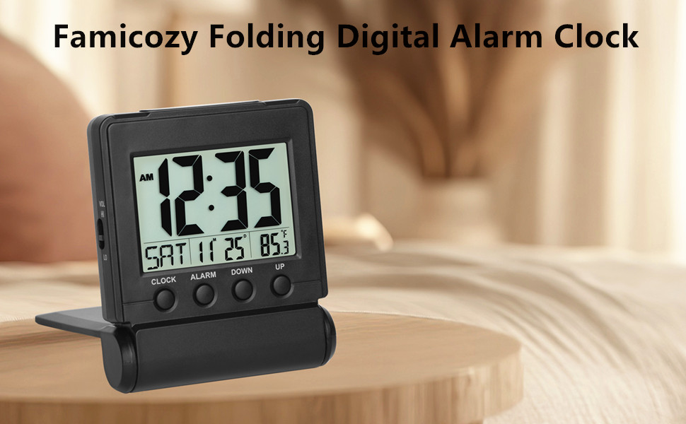folding alarm clock with calendar