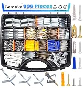 Bemaka 336Pcs Heavy Duty Drywall Anchors and Screws Assortment Kit, Includes Assorted Sizes Plast...