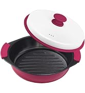 MKYSAIL Microwave Grill Pan,Deep Microwave Crisper|Grill Pot with Grill Marks for Grilling,Frying...