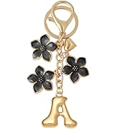 Snycler Bubble Initial Keychain Graceful Flower for bags car remote–A-Z Letter Charms for Women