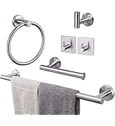 TocTen 6-Piece Set Bathroom Hardware Set-304 Stainless Steel, Towel Bar Set Include Towel Bar+Tow...