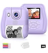 Kids Camera Instant Print, Christmas Birthday Gifts for 3-10 Year Old Girls Boys, 12MP Selfie Dig...