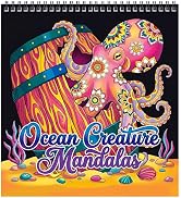 FUNLAVIE Adult Coloring Book - Ocean Animal Mandala Designs for Adults Relaxation and Teens Stres...