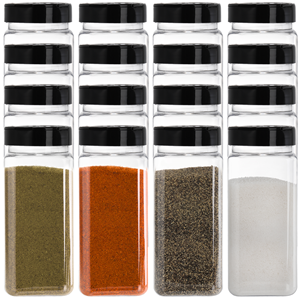 Plastic Spice Jars with Shaker/Pourer Lids