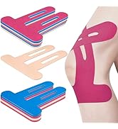 Precut Kinesiology Tape for Knees, 12 Pcs – Knee Support & Stability, Waterproof Athletic Tape, B...