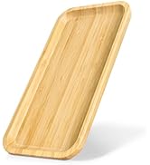 LIKAJON Small Wooden Serving Tray Wood Charcuterie Boards Rectangle Cheese Board for Food, Cake, ...