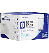 Comficove 8 Pack Dekor Plus Diaper Pail Refills, Compatible with Dekor Diaper Pail Refill Bags, E...