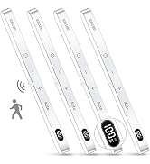 WILLED Motion Sensor Light Indoor, Battery Display, 60 LED Touch Light Bar, Under Cabinet Lights ...