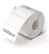 2.25"x1.25" Thermal Label Paper, White Self-Adhesive Barcode Sticker Roll, 1000 Labels/Roll, Dire...