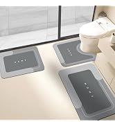 3PCS Absorbent Bath Mat Magic Rug Sets, Quick Drying Bath Mat Non-Slip Floor Rug Rubber Backed fo...