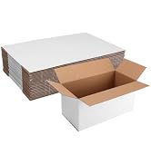 SPEPLA 25 Pack Shipping Boxes 10X5X5, White Corrugated Cardboard Mailing Box for Mailing Business...