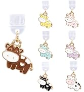 CREATCABIN 6 PCs Cow Charms for Kindle Charms for E-Reader Type C Dust Plug Compatible with Type ...