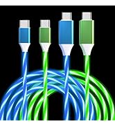 2 Pack Light up USB C to USB C Cable Fast Charging Cable LED Type C Charger Cord for iPhone 16 15...