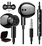 3.5mm Headphones Wired Earbuds with Microphone Noise Canceling Earphone HiFi Stereo Clear Magneti...