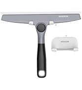 ROSEOK All-Purpose Silicone Squeegee for Shower Glass with Adhesive Hook, Pivoting Head, 10 Inch,...