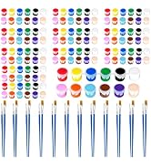 12 Pack Mini Acrylic Paint Set, 12 Colors Washable Acrylic Paint Strips with 24Pcs Painting Brush...