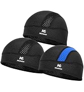 MELASA 3Pcs Cooling Skull Cap for Men – Breathable Mesh Sweat-Wicking Helmet Liner Cycling Caps f...