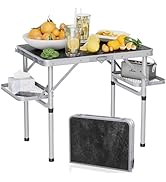 Titanker Folding Camping Table Small 2ft, Small Folding Table Portable with 50% Extra Space, Fold...