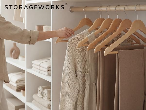 StorageWorks Wooden Hangers