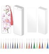 BLISSIQUEE 100 Kraft Paper Blank Bookmarks with 80 Colorful Tassels, White DIY Bulk Bookmark Maki...