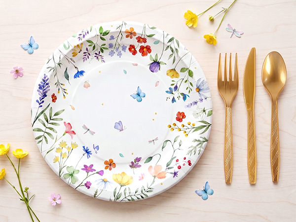 wildflower paper plate
