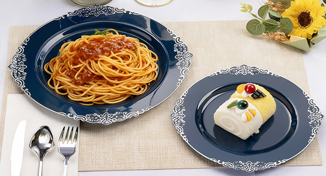 Navy Blue Plastic Plates