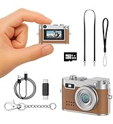 Mini Retro Camera with 1080P Video, 12MP Photos, Keychain Digital Camera, Ultra-Compact Tiny Came...