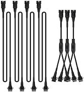 4pcs 2-Feet Extension Cords and 3pcs 2-Way Splitters for Underglow RGB LED Strip Light Kits on Mo...