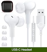 USB Headphones with Microphone for Laptop, 7.5ft Magnetic Wired Earbuds Noise Isolation in-Ear Ea...
