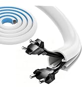 Grotheory 39" Cord Hider for 2-3 Cable, Self-Adhesive Cord Covers for Wires on Wall, Silicone Wir...