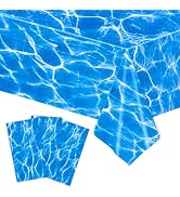 Kesfey 3 Packs Ocean Wave Tablecloths 54 x 108 Inch Water Print Table Cover Splashproof Plastic O...