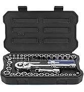 WORKPRO 39-Piece Drive Socket Wrench Set, 1/4-Inch & 3/8-Inch Small Sockets Set, 3/8" Ratchets, E...
