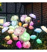 Solar Garden Lights Outdoor - Solar Flowers Lights Outdoor Decorative Waterproof, 40 Hours Colori...