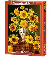 CASTORLAND 1000 Piece Jigsaw Puzzle, Sunflowers in a Peacock Vase, Christopher Pierce