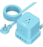 TOPREK Surge Protector Power Strip, 10 FT Flat Extension Cord with 5 Outlets, 2 USB-C & 2 USB-A, ...
