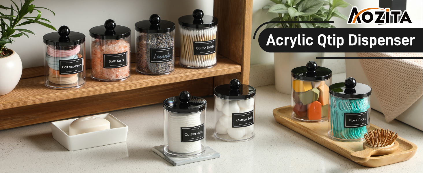 qtip holder dispenser bathroom canisters