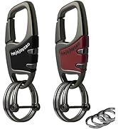 Carabiner Keychain Clip with 4 Heavy Duty Key Rings and a D Ring, Car Key Chain Fob Holder for Me...