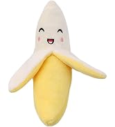 GANPUB Yellow Banana Squeak Puppy Dog Toy, Dog Squeak Toys
