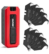 HAUTMEC Utility Knife Hook Blades, 10-Pack SK2H Steel Razor Blades with Innovative Safety Dispens...