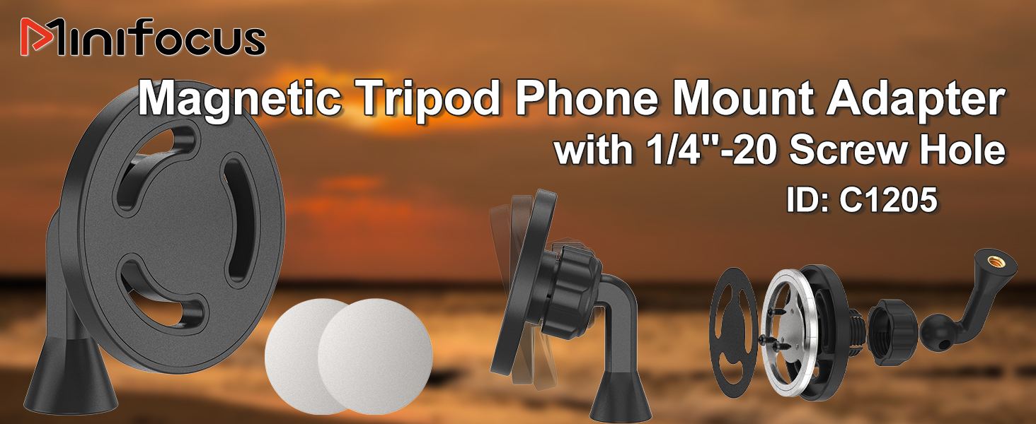 Magnetic Phone Tripod Mount Adapter for MagSafe Cases for iPhone 12 13 14 15 Phone Holder