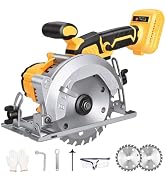 5.5-Inch Cordless Circular Saw Compatible with DeWalt 20V Battery (Tool Only, No Battery), 7200 R...