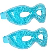 2-Pack Cooling Eye Mask - Reusable Gel Cold Eye Mask with Plush Backing for Puffiness, Headache, ...