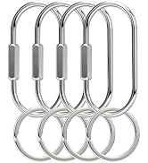 New Fashion Kingdom Gold Brass Key Rings, Screw Lock Keys Organizer, Carabiner Keychain Clip, Pur...
