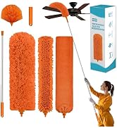 Cobweb Duster with Extension Pole,Cleaner Outdoor 110" Telescoping Extended Sspider Brush, Dustin...