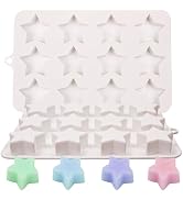 Fchil 3D Star Silicone Chocolate Mold for Baking, 12-Cavity Nonstick Star Shaped Mousse Cake Mold...