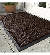 Yimobra Front Door Mat Outside Entrance 17x29.5, Waterproof All-Season Weather Doormat, Stain and...